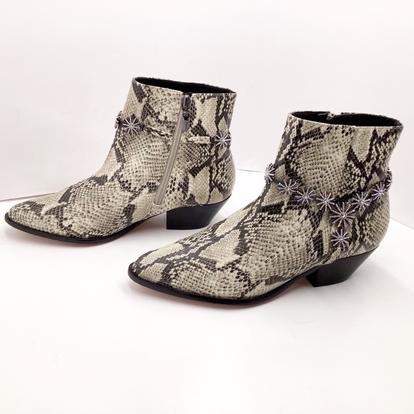 {Schutz} Natiely Snake Embossed Booties - Picture 7 of 12
